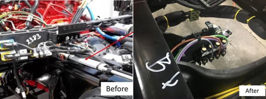 Intelligent chassis solenoid valve array before and after